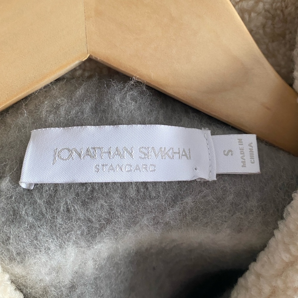 Jonathan Simkhai Wool Shearling Collar Jacket - image 3